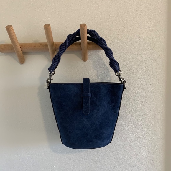 Rebecca Minkoff Bags Rebecca Minkoff Blue Suede Bucket Bag Poshmark
